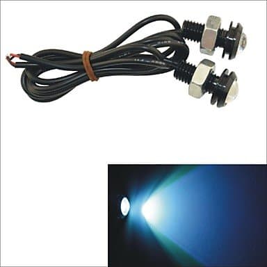 Rayshop - Carking 12V 1.5W 18MM Auto Car LED Eagle Eye DayTime Running Light Reverse Lamp-Ice Blue ( Color : Silver )