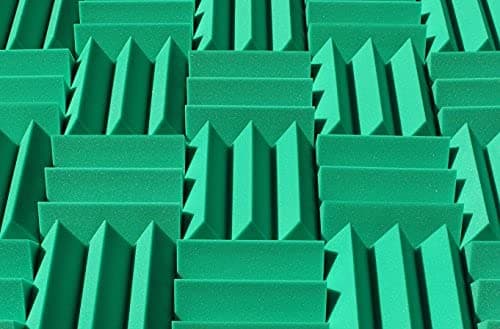Wedge Style Acoustic Foam Panels 2 Pack - 12in x 12in x 4 Inch Thick Tiles - Soundproofing Acoustic Studio Foam - Kelly Green Color