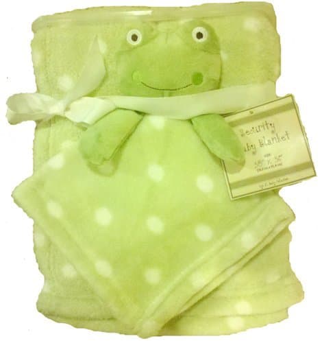 Frog Security Blanket Lime Green PolkaDot 2 Baby Blankets
