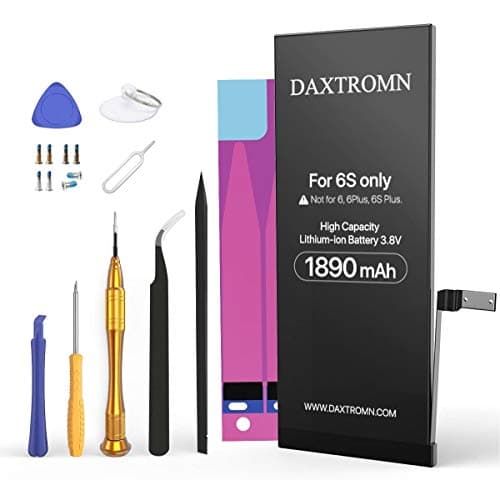 1890mAh Replacement Battery Compatible with iPhone 6S Model A1633 A1688 A1700 DAXTROMN High Capacity Li-ion Battery with Replacement Kits 0 Cycle