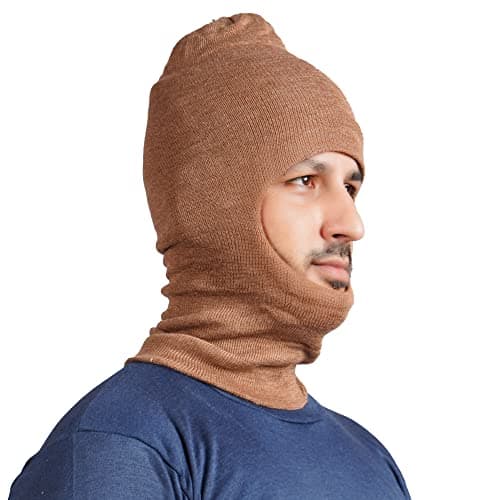 KETKAR Woolen Winter Full Face Cover Monkey Caps for Men and Women Balaclava Winter Cap Monkey caps (Brown,Free Size) -Pack of 01
