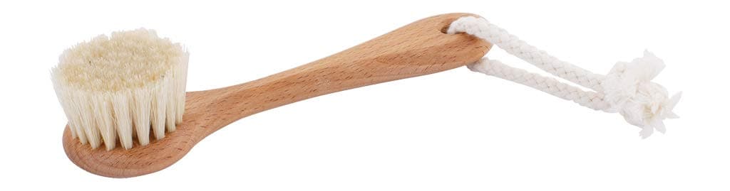 Redecker Goat Hair/Natural Pig Bristle Face Brush with Oiled Beechwood Handle, 5-3/4-Inches