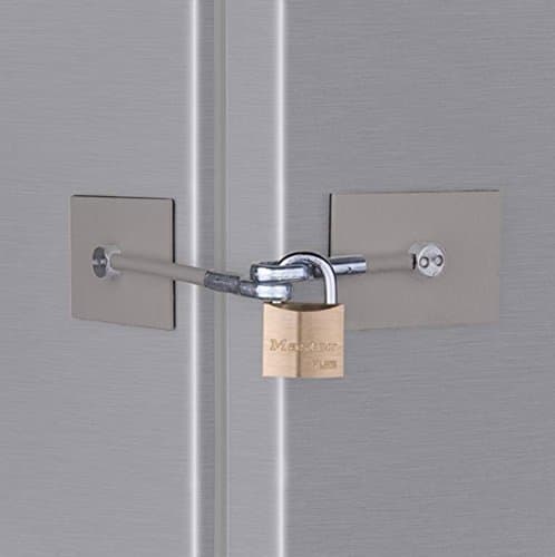 Stainless Steel Refrigerator Door Lock with Padlock by Marinelock LLC