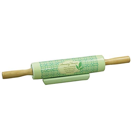 Abbey Gift, 19.5" Press (Abbey & CA Gift) Amazing Woman Rolling Pin, Mint Green