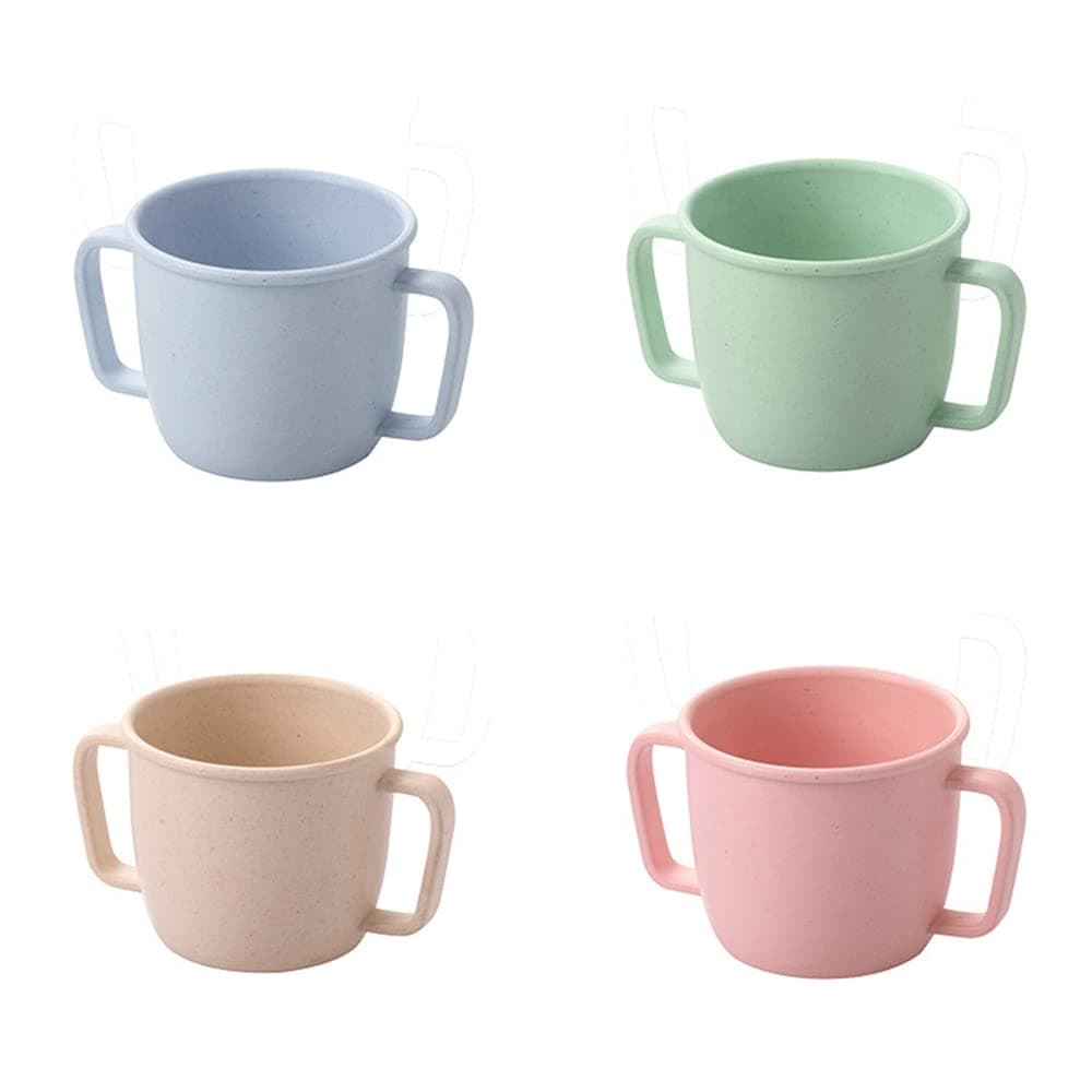 Small Size Bamboo Fiber 230ml Adult Children Cups Mugs 4pcs Set Unbreakable Tumbler Mug Cup for Water, Milk, Juice, Tea