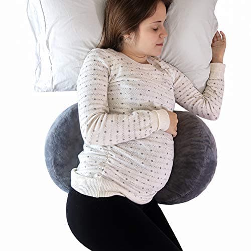 Simply Blessing Cozy Shredded Memory Foam Maternity and Pregnancy Side Sleeper Pillow with Soft Velvet Removable Cover and Adjustable Strap for Body, Belly, Knees, and Back Support