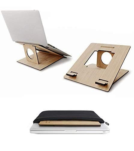 Bamboo Laptop & Tablet Stand, Portable, Lightweight, Compact, and Ergonomic for Work, Travel, and Home. Compatible with All Laptops & Tablets