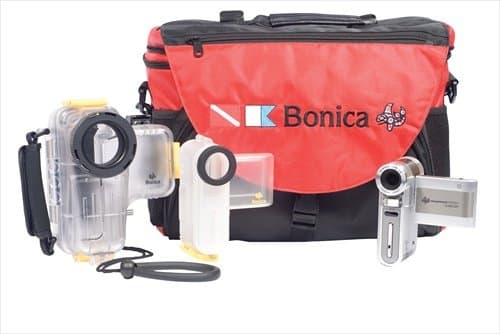 Bonica Snapper Dive 1080P HDDV Camera with Silicone Skin, and Underwater Housing (Rated up to 180') with Soft Travel Bag