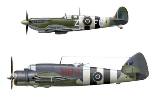 Hasegawa HAS02087 1:72 Spitfire Mk.IXc & Beaufighter Mk.X 'Operation Overlord' [Model Building KIT]