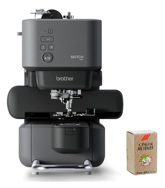 Brother PP1 Skitch Single-Needle Embroidery Machine and SAEMB7511 100-Piece 75/11 Embroidery Needles