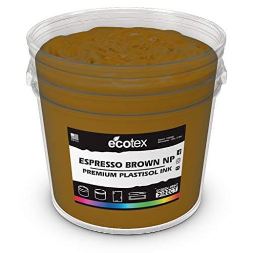 Ecotex Espresso Brown NP Plastisol Ink for Screen Printing Non Phthalate Formula for Fabric Textiles Pint