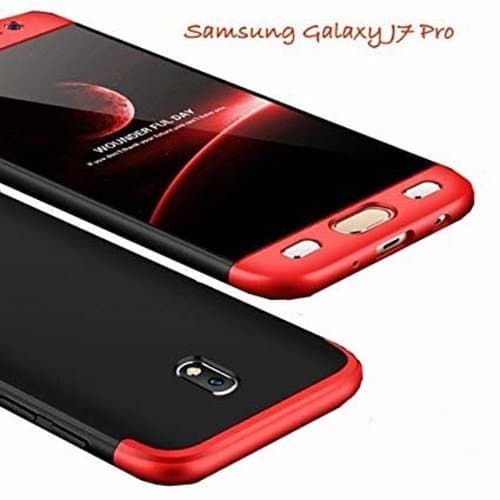 Infinite Galleria GKK 360 Degree Protection Shockproof Hard Bumper Back Cover for Samsung Galaxy J7 Pro (Black and Red)