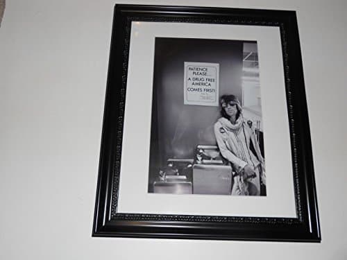 Cleveland Vinyl Large Framed Keith Richards Drug Free '72 Tour Picture Rolling Stones 24"x20"