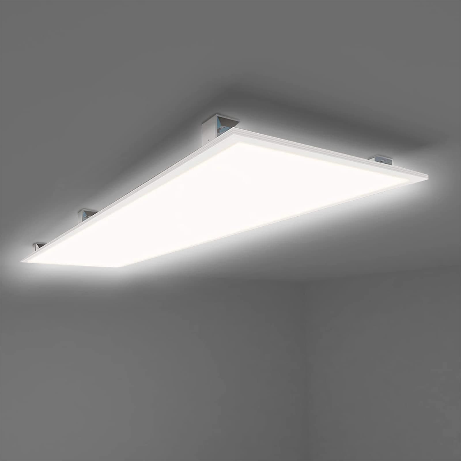 LED Panel Light 120x30cm 40W Ultra-Thin Flush mounting Flat Ceiling Light 3200LM, Equal to 200W Fluorescent Bulb, Cool White 6000k Silver Frame