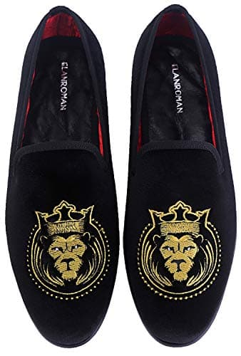 Loafers for Men Velvet Shoes of Fashion Embroidered 1.0 and 2.0 Party Wedding Prom Shoes