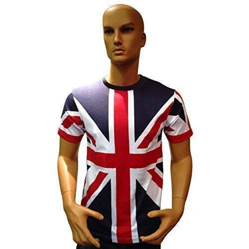 Sign Print Lab Unisex & Kids Union Jack Flag T-Shirt – London Great Britain Souvenir – Sizes XS-XXL, 9-11 Years