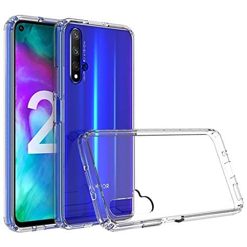 XHC Back Protective Case for Huawei Nova 5T Scratchproof TPU + Acrylic Protective Case(Black) (Color : Transparent)
