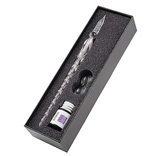 Crystal Glass Dip Fountain Pen Ink Holder Set