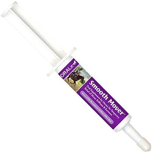 Oralx Smooth Mover. Oral Supplement for Horses. Provides Temporary Relief of Minor Stiffness and Soreness. Contains DL-Phenylalanine and White Willow Bark. Easy-Dose Syringe. 1.2 Oz. Made in USA.