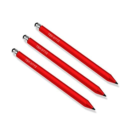 Tek Styz PRO Stylus Works for vivo iQOO 3 5G High Accuracy Sensitive in Compact Form for Touch Screens [3 Pack-RED]