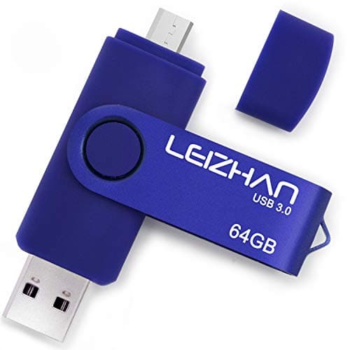 LEIZHAN OTG Flash Drive 3.0 32GB Micro USB Thumb Drive Blue Pen Drive U Disk for Samsung Galaxy, Xiaomi,LG,Sony, One-Plus,HTC, Meizu