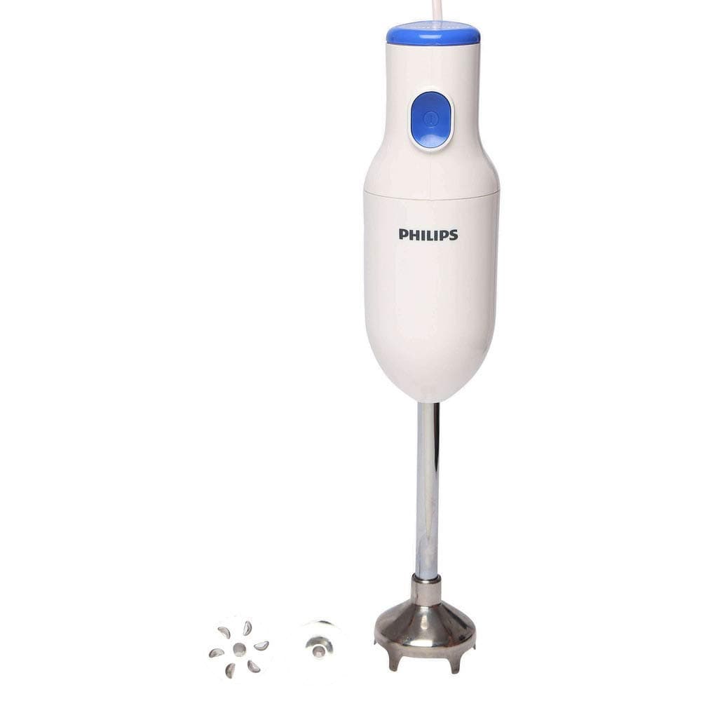 PHILIPS HL1683/00 Hand Blender | Powerful 300W Motor | with Rust free steel arm | Easy single trigger operation | Specially designed blades | Wall bracket for easy storage, 2year warranty Blue & White