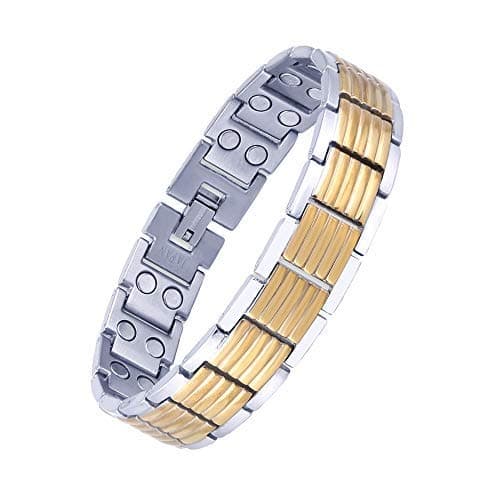 AMAZHEAL Bio Magnetic Latest Therapy Double Ton Titanium Metal Bracelet For Men & Women