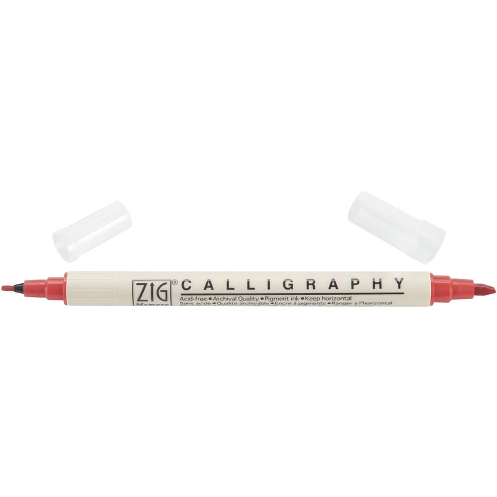 Memory System Calligraphy Dual Tip Markers, Pure Red, Pack of 6