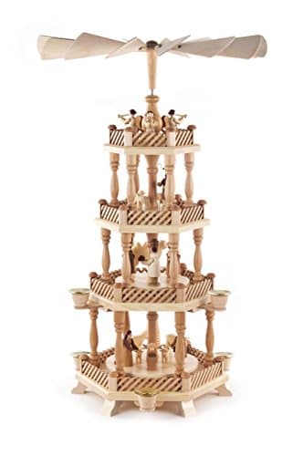 Dregano 4 Level Natural Wood Nativity Christmas Pyramid
