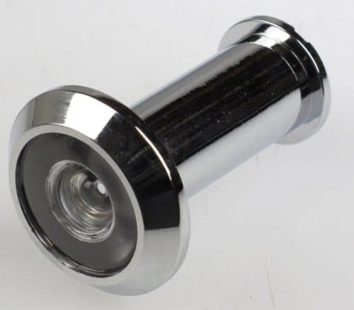 Peek Hole Security Door Viewer 180° Bright Chrome Fits Door 1-3/8" to 2-1/4" thick - 9/16 Diameter