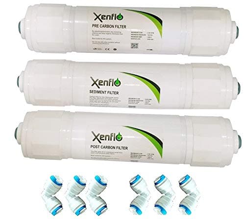 Seazone Carbon Inline Set 1 Pcs Sediment Filter, 1 Pcs Pre Carbon Filter, 1 Pcs Post Carbon Filter, 6 Pcs Connector