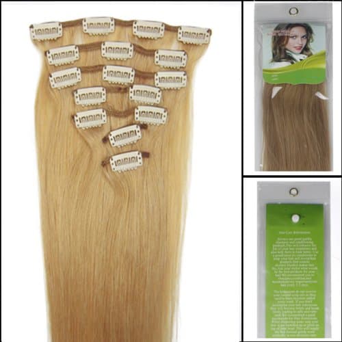 Emesunshine Women Remy Hair Extensions Synthetic Hair a Full Head Thick Color 27 Dark Blonde 22inch