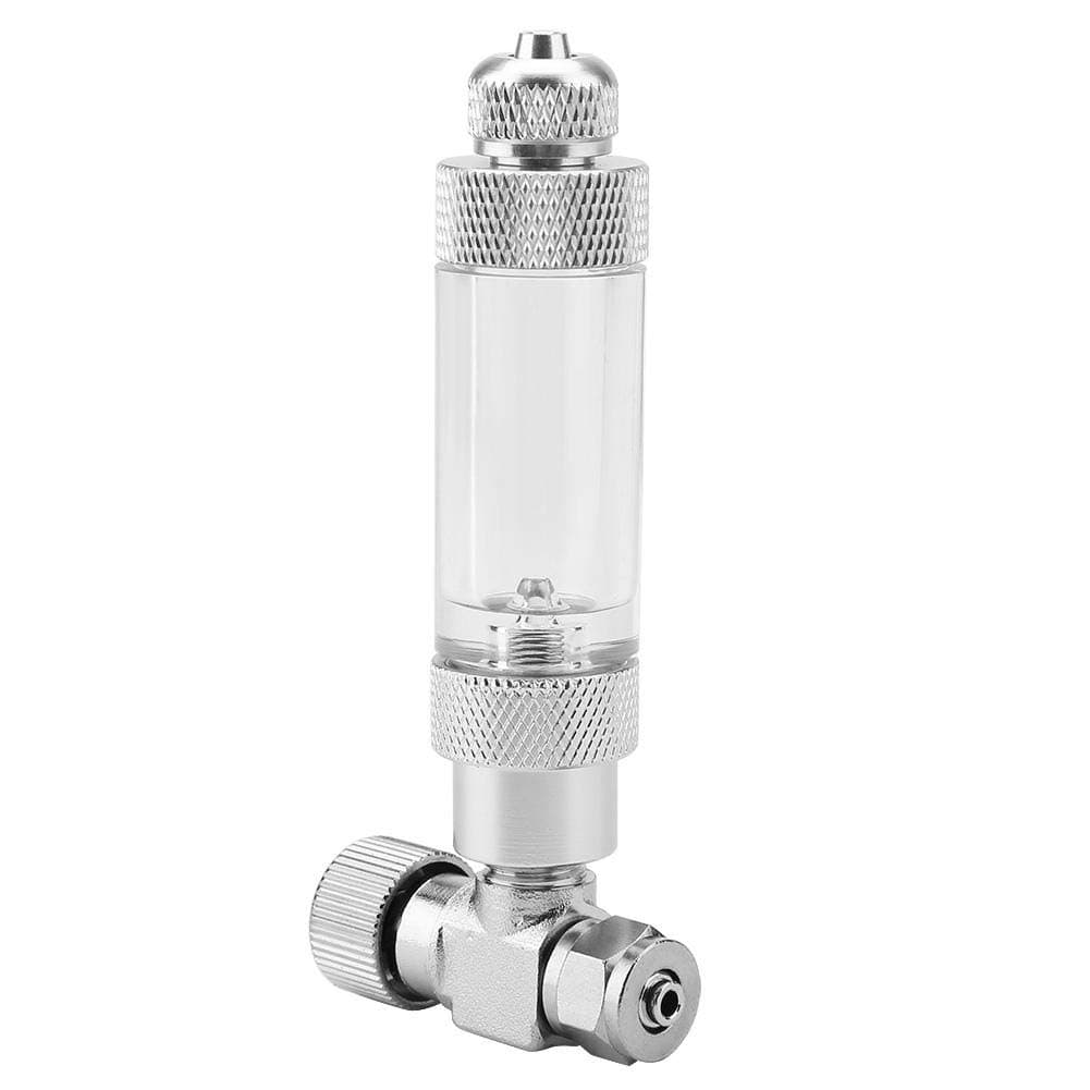 Aquarium CO2 Check Valve, Stainless Steel Needle Check Valve Bubble Counter Aquariums System CO2 Regulator Fish Tank Accessory(Dual Head Micro metering Valve Bubble Counter)