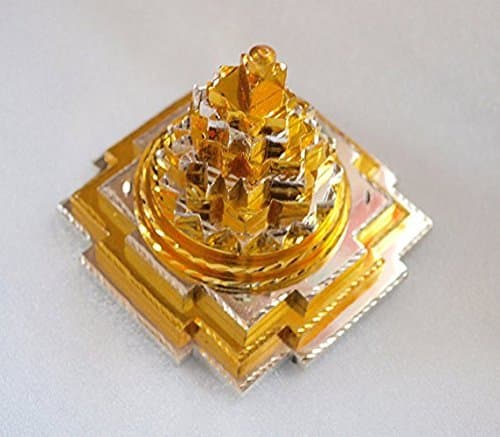 IS4A BLESSED & ENERGIZED Sri Meru Yantra 3D with 11 Plates in Panchdhatu (Mixture 5 metals)-2Lx2Wx2H Inches-For Spiritual powers, Inner Doshas & Enormous wealth