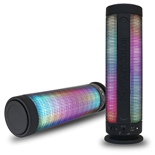 EVIZIAN ROKON Color - Portable Wireless Bluetooth Speaker 4800mAh Rechargeable Battery, 15 Hours Playtime Five LED Display Mode Powerful DSP Sound 4.0 Technology, Build in Microphone - Multi-Colored