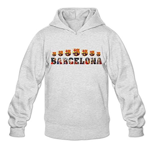 Cool Futbol Club Barcelona FC Champion Men's Hoodie Sweater Ash Size XXL