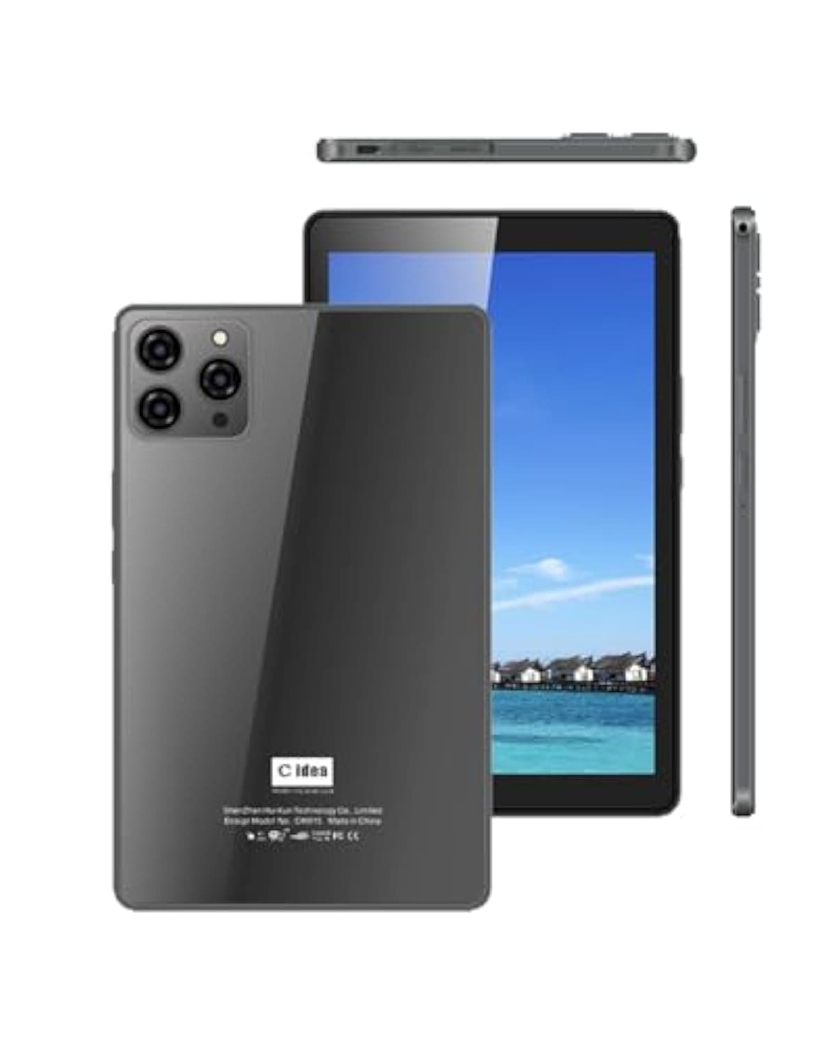 C idea9-inch Smart Tablet PC Android Tab IPS Display Single SIM 5G LTE Wifi Zoom and Tiktok Supported CM915 with Protective Case and Wireless Airpod (Black)