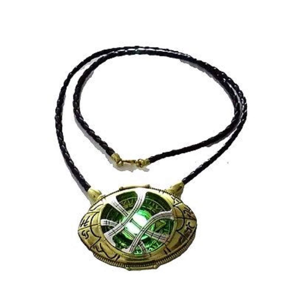 71mm Dr. Strange Eye of Agamotto Amulet Pendant Necklace, Adults, Unisex, Green Stone, Fashion Jewelry