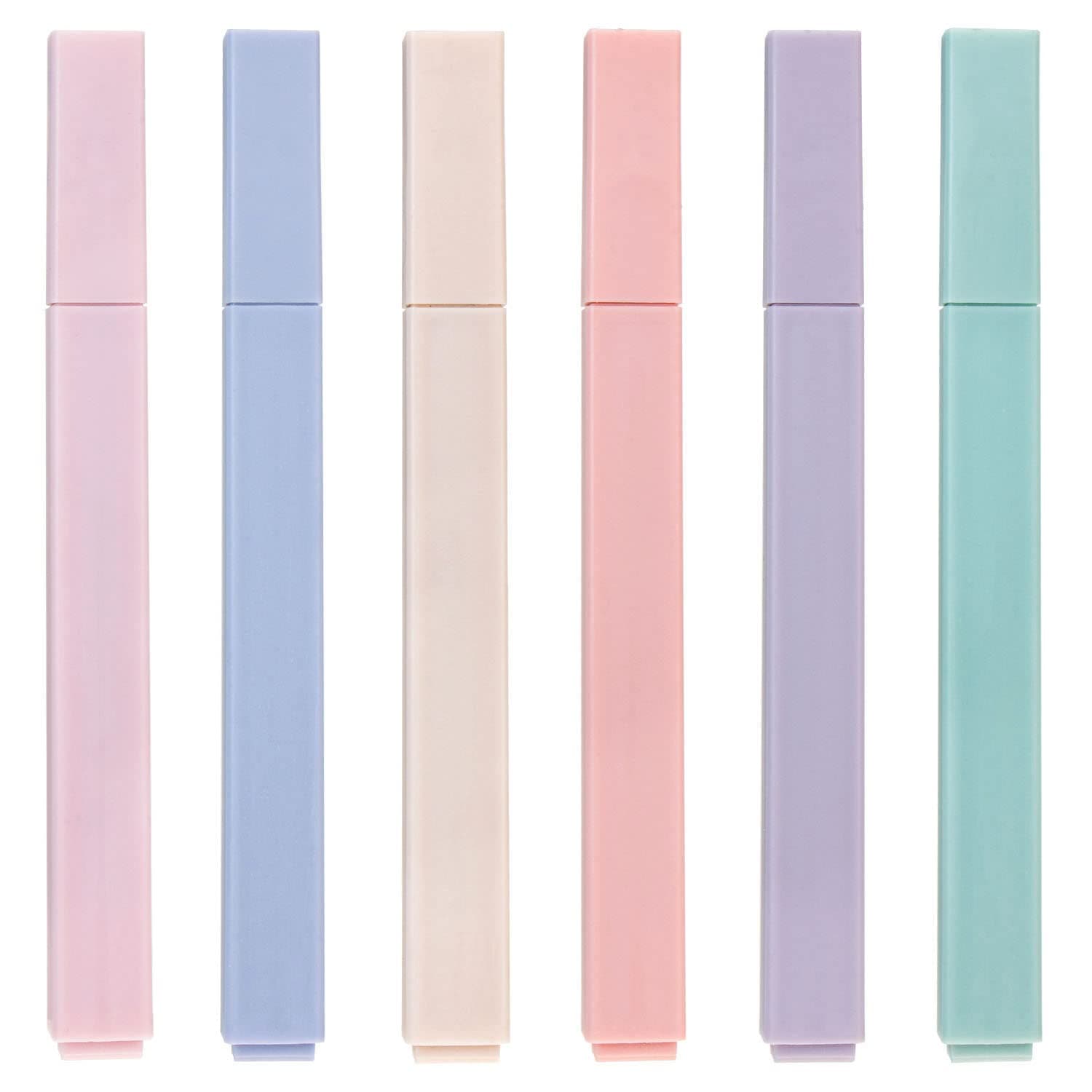 Aen ArtHighlighters, Mild Assorted Colours Highlighters Pens, Aesthetic Cute Pastel Highlighter With Chisel Tip, No Bleed Dry Fast Easy to Hold, for Bible, Notes, School Supplies, 6 Pack