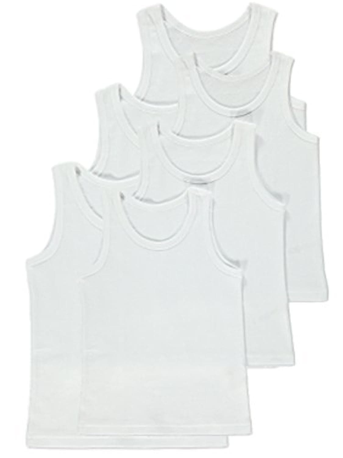 Back to School 6 Pack of Boys 100% Cotton Warm Vests. White & Black/Available in Ages 1 up to 13 Years.