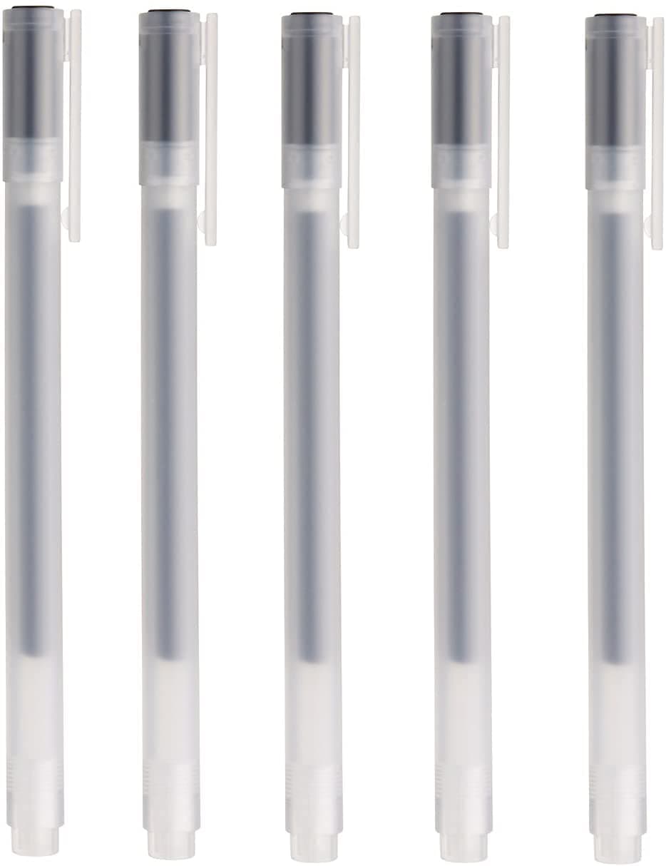 MUJI 0.5mm Gel Ink Ballpoint Pen - Black (Pack of 5)