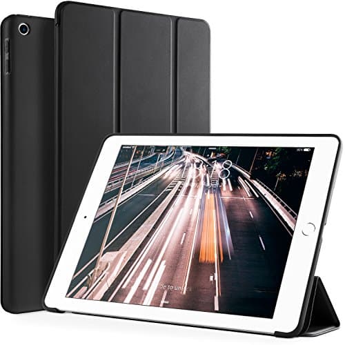 VIKESI iPad 9.7 2018/2017 Case, Slim Protective Case Auto Sleep/Wake Smart Cover with Flexible Soft TPU Back and Trifold Stand for Apple iPad 6th,5th Gen (A1822 / A1823 / A1893 /A1954) - Black