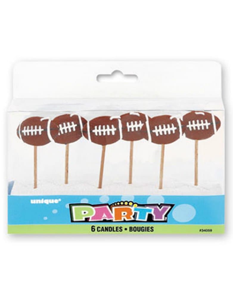 Football 'Spiral' Pick Candles (6ct)