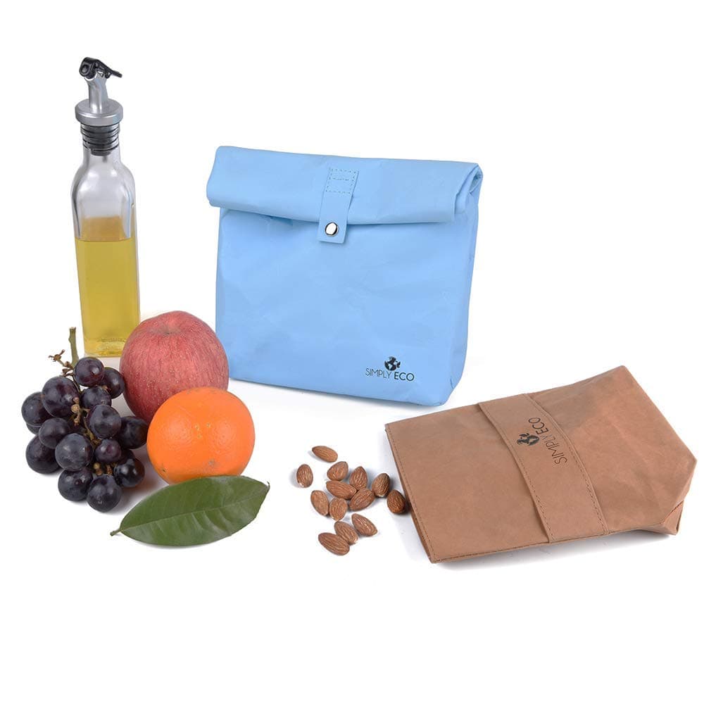 Simply Eco reusable sandwich bags & snack container for lunch.