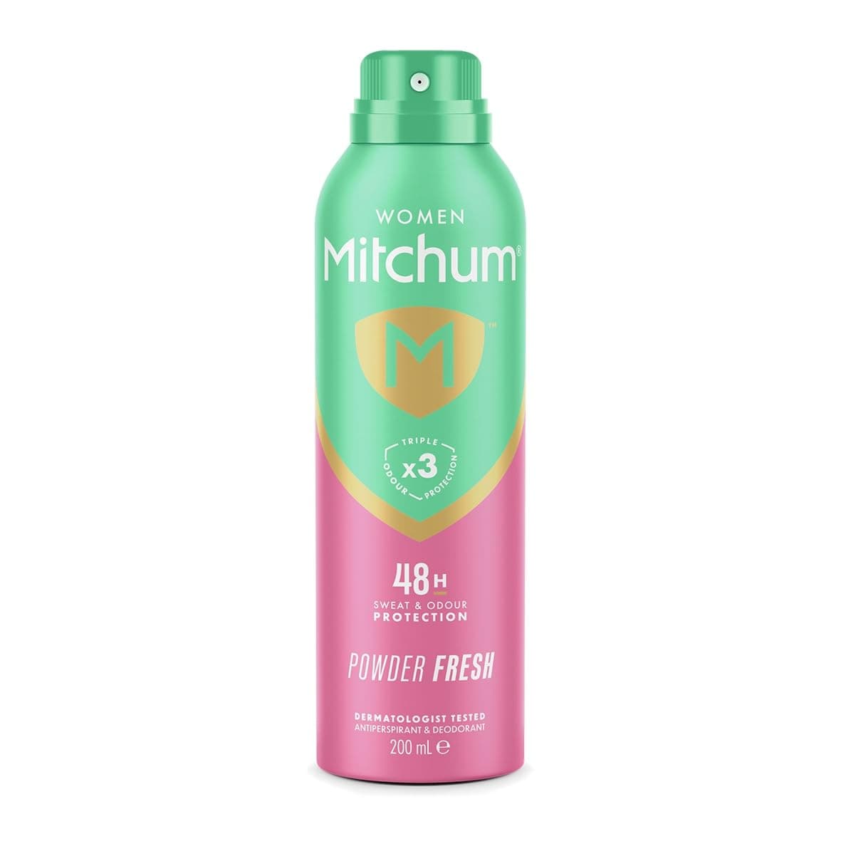 Mitchum Women Triple Odor Defense 48HR Protection Deodorant Spray & Antiperspirant (200ml), Powder Fresh