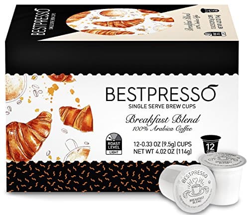 Bestpresso Coffee, Breakfast Blend Single Serve K-Cup, 72 Count (Compatible with 2.0 Keurig Brewers) 6 packs of 12 cups