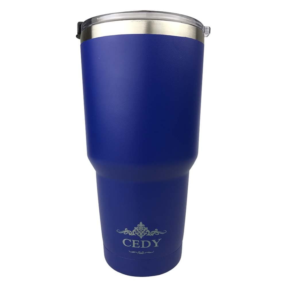 30 oz Stainless Steel Vacuum Insulated Tumbler with Lid, Double-Wall Vacuum Insulation Keeps Drinks Hot or Cold Multiple Colors ((Bottom Painted with Spill Proof Lid) (Blue))