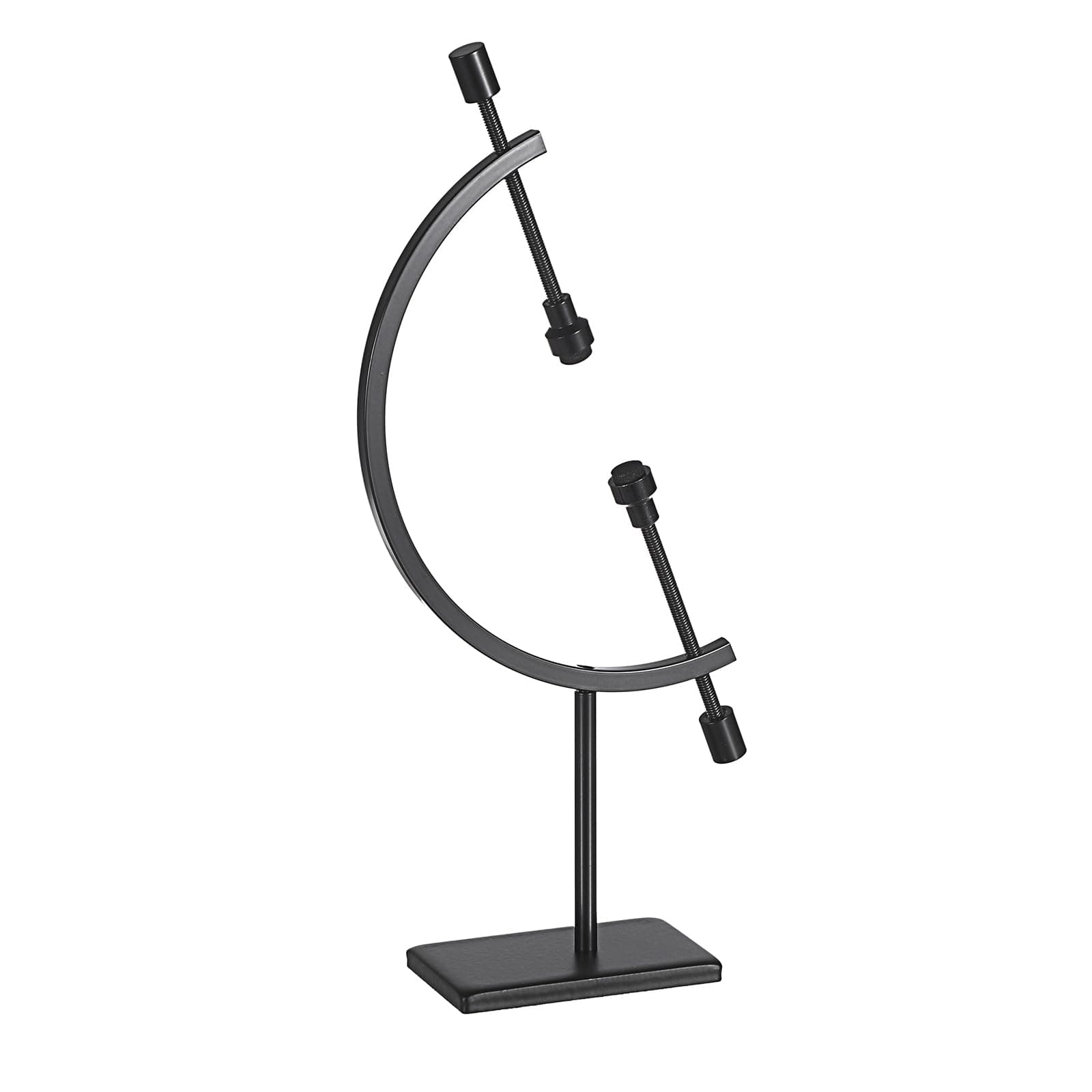 JUXYES Black Metal Sphere Holder Caliper Stand, Hold Max to 2-7/8, Black Caliper Style Display Stand for Mineral, Ornament, Gem, Shell, Coin, etc