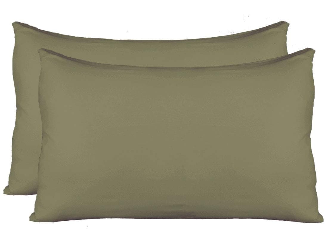 Stretch Jersey Pillow Cases with Invisible Zipper, Universal Size fit All King, Queen and Standard Size Pillows, Modal Rayon Spandex 180 Gram, Soft Than Cotton, Pack of 2, Sage