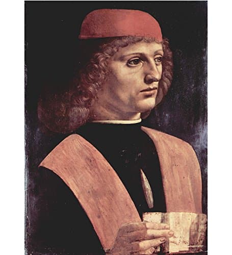Tallenge Old Masters Collection - Leonardo da Vinci - Portrait of a Musician By Leonardo da Vinci - A3 Size Rolled Poster